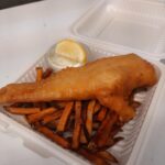 A photo of our Hand Battered Fish at Loaves and Fishes Family Kitchen in Temiskaming Shores. Fish and chips for Elk Lake and Earlton.